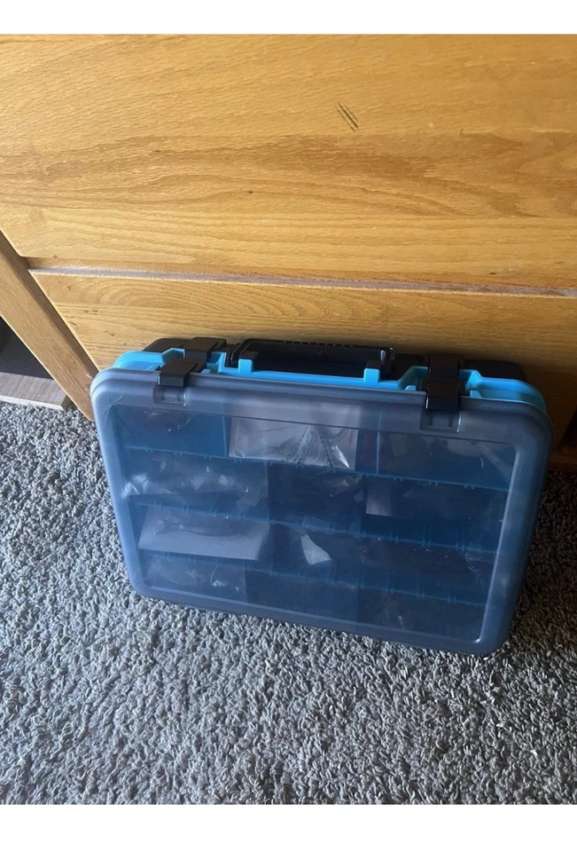 Caja de aparejos de pesca de doble capa divisores ajustables, mango + 26 señuelos diferentes Foto 3 de 4