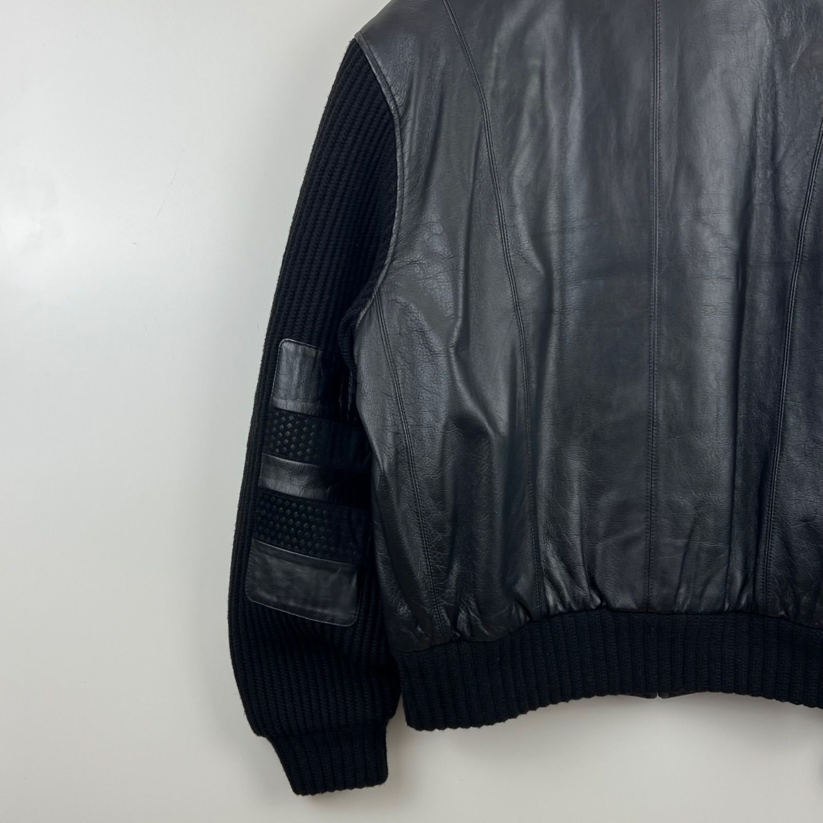 Balmain Paris Leather Patch Wool Jacket Black M 2… - image 13