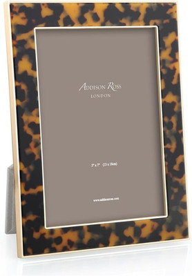 Faux Tortoiseshell & Gold 5''x7'' Photo Frame - Elegant Home Decor