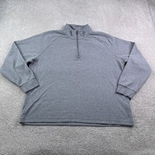 LL Bean Sweatshirt Mens XL Grey Slightly Fitted Quarter Zip Pullover Sweater