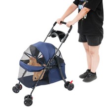 Foldable Pet Travel Cart Pet Cart Medium Dogs Cats Trolley 4.54-18.14kg/10-40lbs