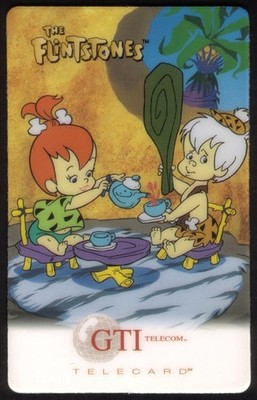 Flintstones Cartoon Pebbles & Bam Bam Spielhaus (Vertikal) MUSTER Telefonkarte