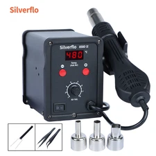 858D Silverflo 700W Soldering Iron kit Heat Station Hot Air Gun Rework Station