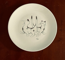 EDITIONS CLOUET FRANCE 8 DESSERT PLATE 2 CATS...