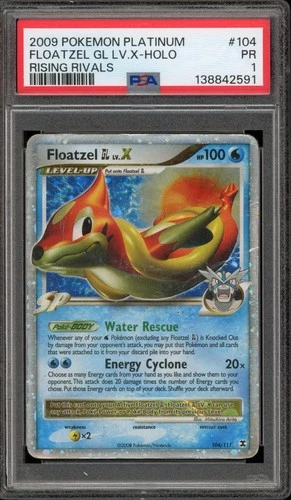 Pokemon Floatzel GL Lv.X Rising Rivals Holo Ultra Rare #104 PSA 1
