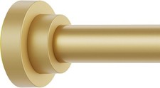 Gold Shower Curtain Rod Adjustable 43-92 inch 1"Diameter Spring Tension Curtain