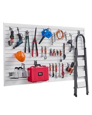 Slat Wall Paneling, 8 x 4 ft, PVC Garage Slatwall with Modular Design, Whi