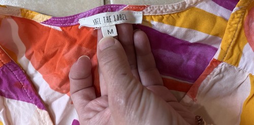 Abito prendisole Anthropologie Abel The Label stampa multicolore taglia M ciao lo rayon - Foto 3 di 11