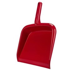 Large Handheld Dustpan with Hanging Hole, Heavy-Duty Plastic Dustpan 12 Red