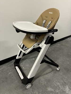 Peg Perego Siesta High Chair Paloma Tan White Reclining Folding Made in Italy