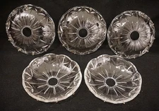 5 Crystal Chandelier Bobeches 5.5/8" Diameter with 10 Pin Holes Vintage