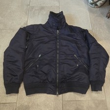 Lacoste Men's Sherpa Collar Padded Bomber Jacket Navy Sz S/M Outdoors Streetwear