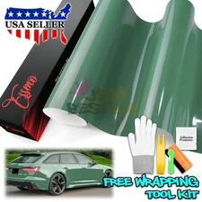 ESSMO PET Super Gloss Auratium Green Vehicle Vinyl Wrap Decal Sheet Like Paint