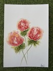 Original Watercolour Floral Handmade A4 Unframed OOAK Artwork, Art, Painting
