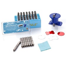 BESTNULE Metal Stamping Kit, Number and Letter Stamp Set 4mm, Silver-gray