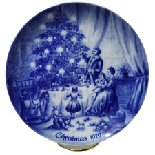 Kaiser Christmas Plate 1979 Christmas Eve Blue White