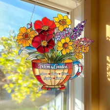 Personalized Moms Garden Acrylic Suncatcher Gift