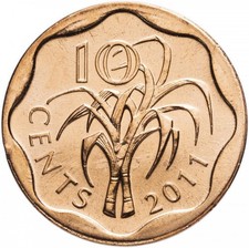 Swaziland 10 cents 2011 UNC (KM # 57)