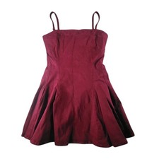 Gap Dress Womens M Red Delicious Twill Fit & Flare Sleeveless Mini Pockets