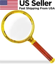 Magnifying Glass 10X Reading Magnifier HANDHELD 2" Glass Lens Jewelry Loupe Loop