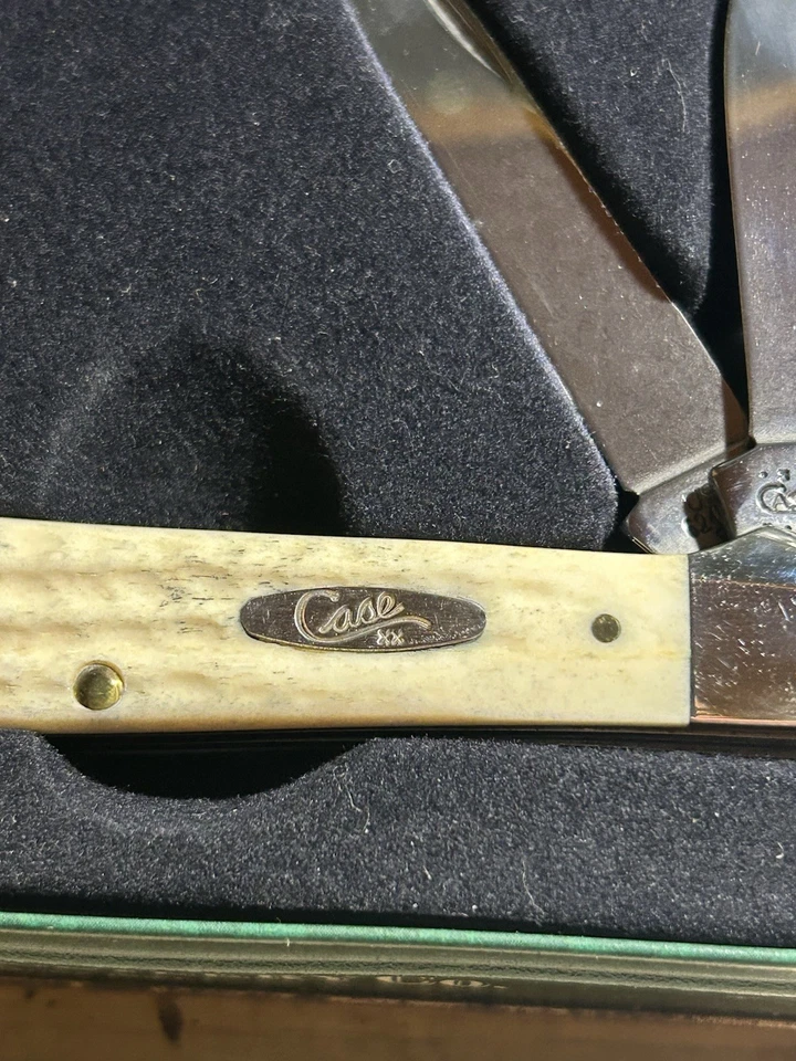 CASE XX (2000) Wharncliffe 62109w 6249WSet CUCHILLO DE BOLSILLO JUEGO DE CAJA DE HOJALATA COMO NUEVO SIN USAR Foto 3 de 4