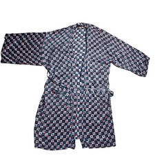Harley Davidson Silk Robe Checkered Speedometer Logo Print OS Quiet Luxury Moto