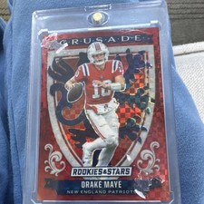 Panini 2025 Rookies & Stars Crusade Red Prizm Drake Maye #29 Patriots Football