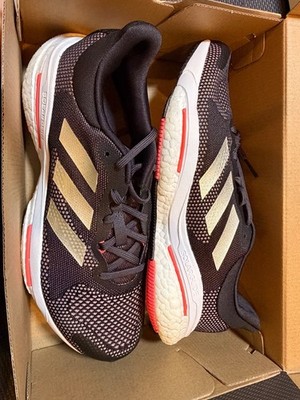 adidas Solar Glide 5 W Running Shoes Carbon Turbo Womens 10.5 NWT