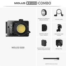 Zhiyun MOLUS X200 RGB Combo Full Color Pocket Led Video COB Light 2700-6500K APP