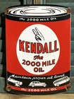 VINTAGE KENDALL OIL GASOLINE 11” PORCELAIN GAS SERVICE STATION CAN SIGN
