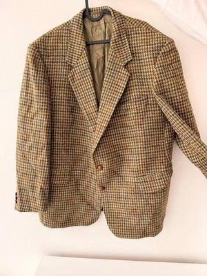 Harris Tweed Blazer Vintage 100% Wool Jacket XL Handmade Scotland