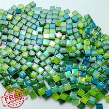 AONUOAO 1.1LB Green Crystal Glass Mosaic Tiles 0.39" Crafts
