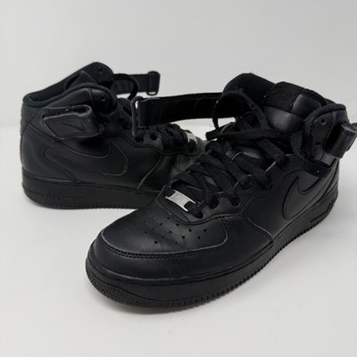 Nike Air Force 1 Mid CW2289 001 Black Leather Mens Shoes Size 8 Flaw