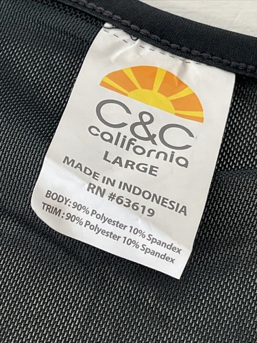 C&C California Womens Top Dark Gray Mesh Detail Size Large - Picture 3 of 12
