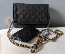 Neiman Marcus Faux Leather Quilted Small Crossbody Bag+ Coin Purse Nwt