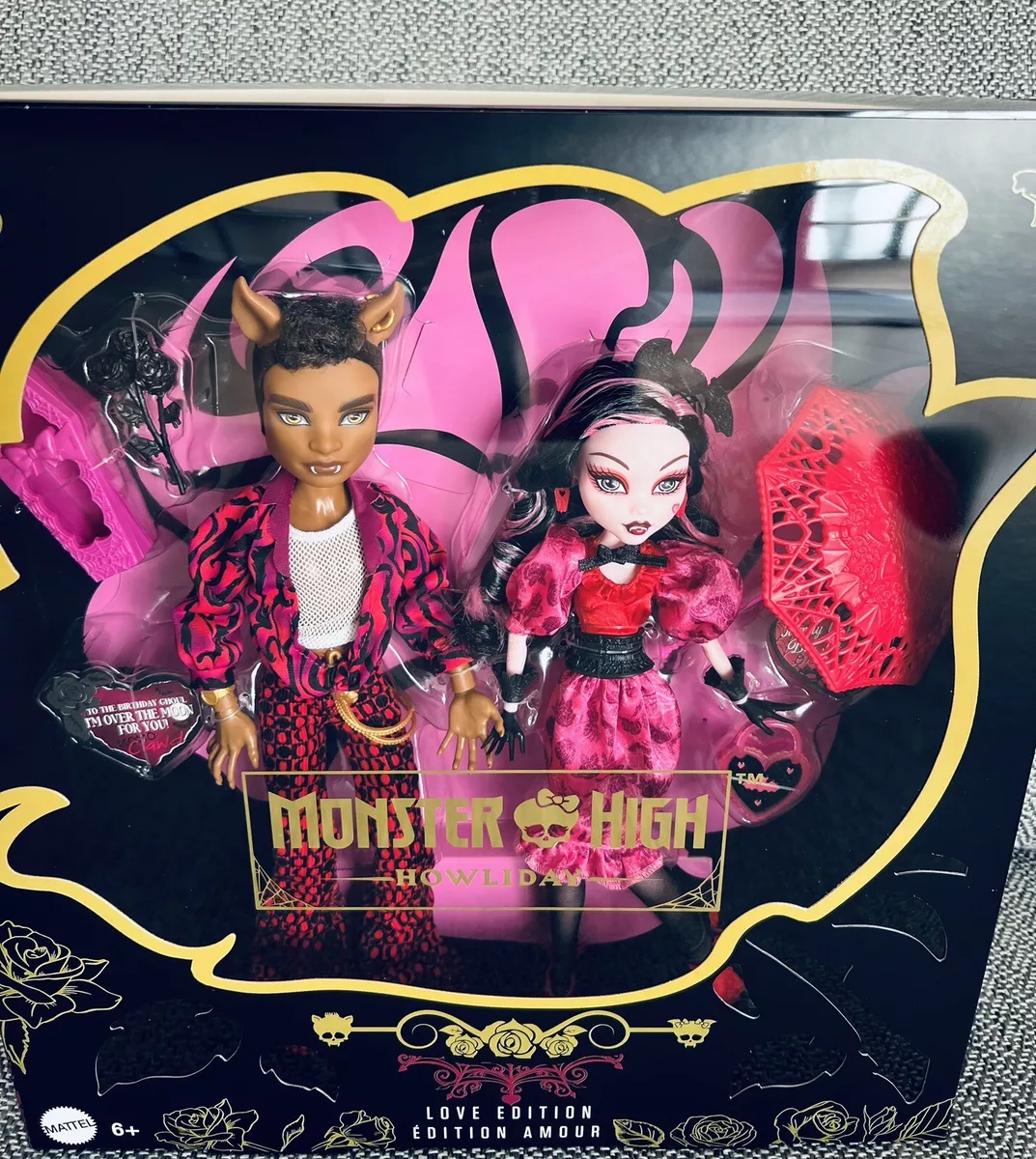 2024 Monster High Howliday Draculaura and Clawd Wolf Edition 2 Pack Love Set