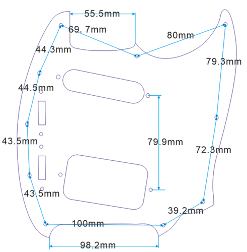 4 Ply Black Pearl Pickguard Fit Fender Kurt Cobain Jag-Stang Style Guitar Parts - 第 2/6 張圖片