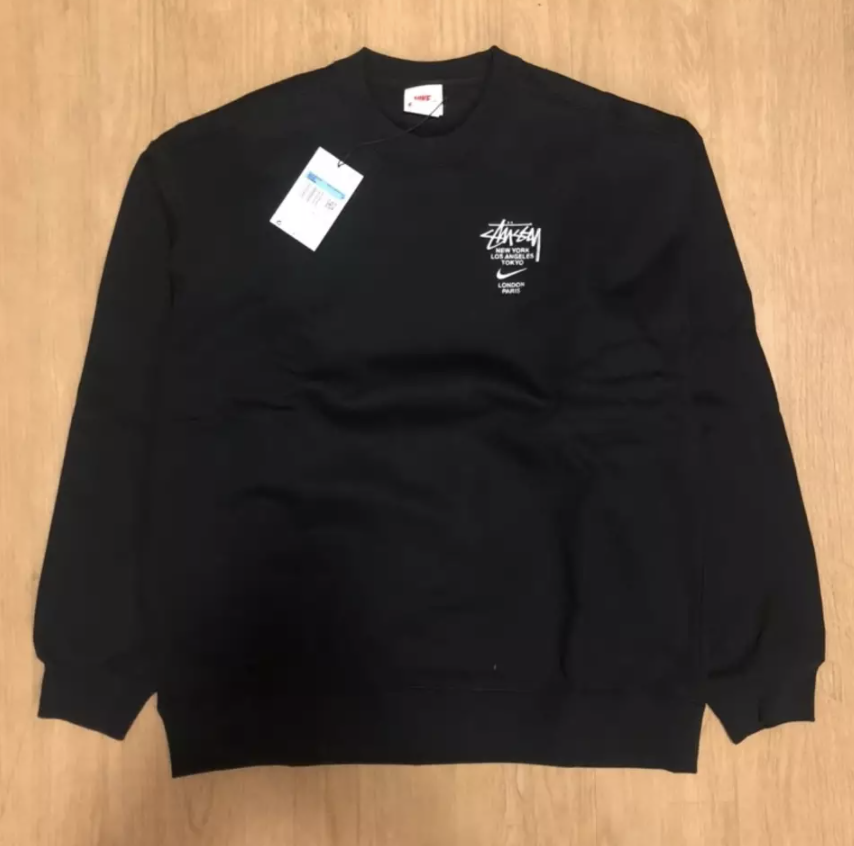 Nike x Stussy International Crewneck Sweatshirt Black S/S 21 Nike x Stussy International Crewneck Sweatshirt Black S/S 21