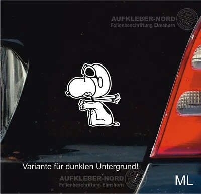 2x Snoopy Baron Aufkleber 7cm ML + MR B71 Auto Heck Motorrad Notebook Roller ... - Bild 1 von 4