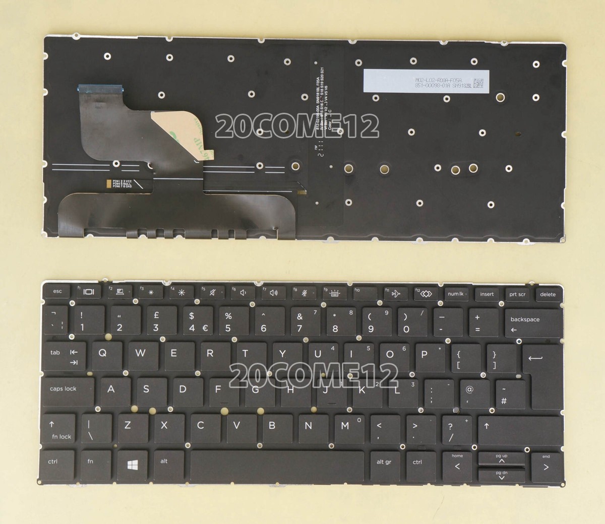 New For HP Elite dragonfly G1, G2, Max Keyboard Backlit No Frame