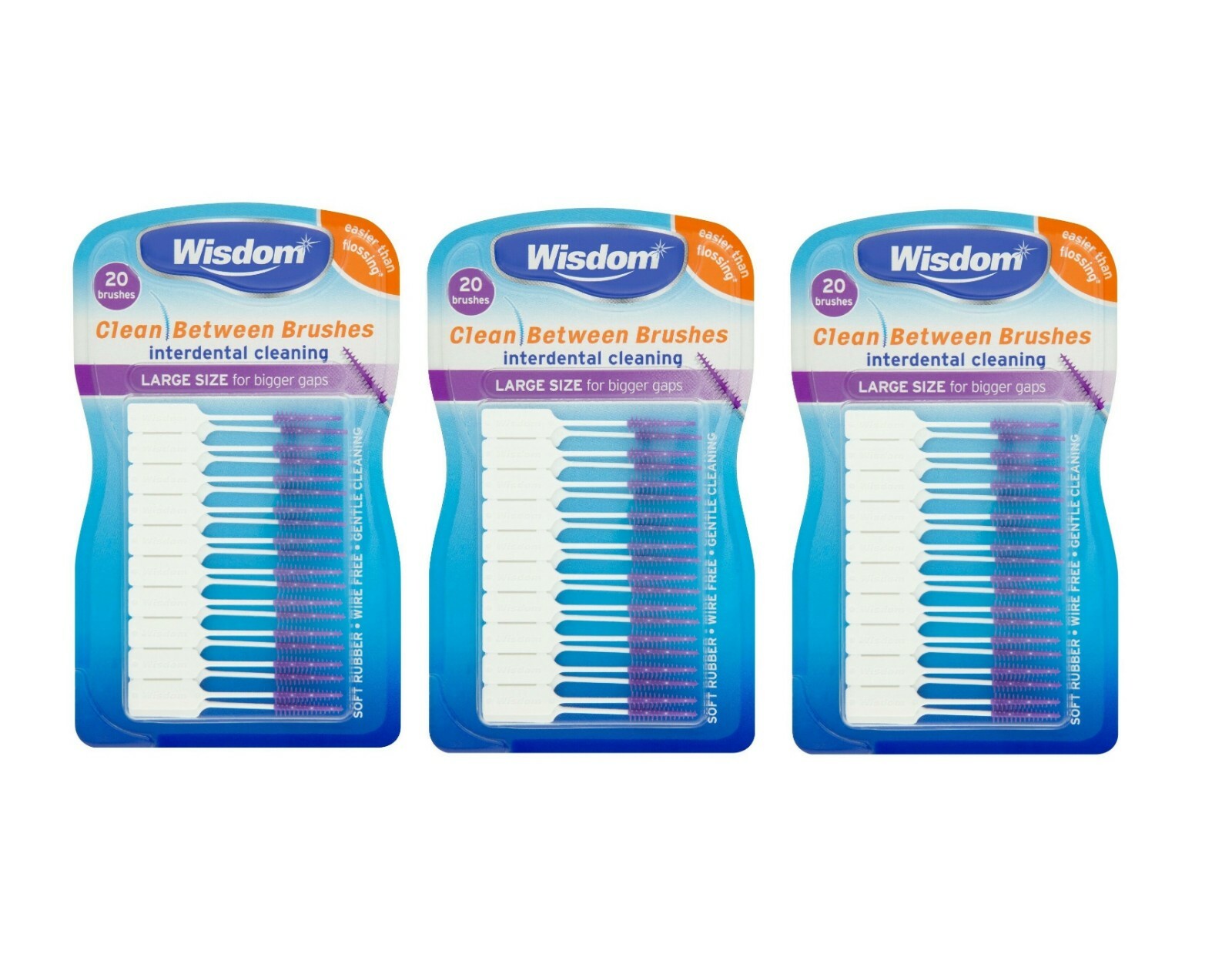 Wisdom Clean Between Interdental Brushes PURPLE LARGE Bigger Gaps 3