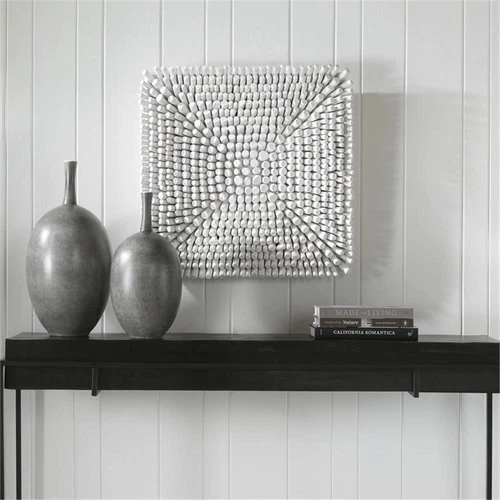 Uttermost Portside Contemporary Beech Wood and Fir Wall Panel in Matte White - Picture 2 of 8