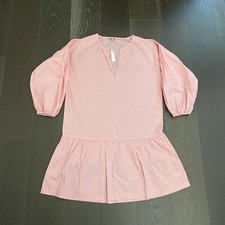 Madewell Tunic Dress Womens XS Pink V-Neck 3/4 Sleeve Cotton Casual Mom