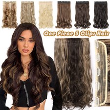 Mega Thick Clip In Hair Extensions Full Head 1Pcs Real Human As Human Hair piece