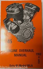 Harley 45” Solo WL WLA Service Engine Overhaul Manual 1929-52 