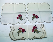 W.C. Designs New Cocktail Napkins Set of 6 Cotton 7" Scalloped Edge Vintage