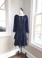 Eliza J 3/4 Sleeve Navy Blue Tiered Ruffle Sheath Dress - Women’s 22W NWT!