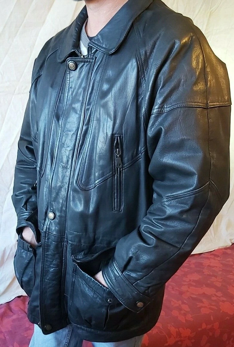 Longue veste online en cuir homme