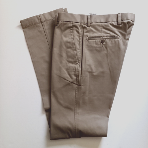 Men's Dockers Signature Khaki D1 Slim Fit Flat Front Tan Pants 34 x 36