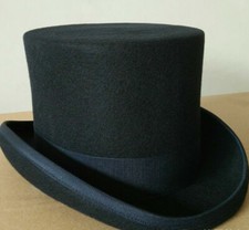Vintage 100 Wool Victorian Mad Hatter Top Hat Vivi Magic Hat Performing Caps